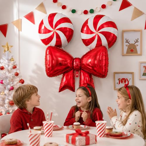 Image of Bow Theme Foil Balloons For Birthday & Baby Shower, Set of 3 pcs
