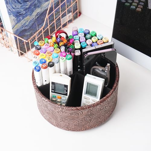 Support de télécommande lizimandu en cuir rotatif pour bureau - 7