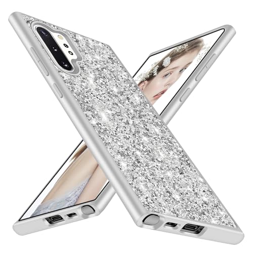 Coque Samsung Note 10+ paillettes argentée en TPU souple de 6,8 pouces anti-choc