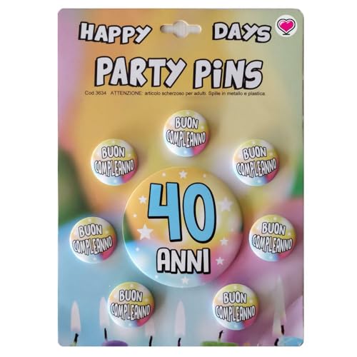 8 épingles à broches années quatre-vingts pour la fête de joyeux anniversaire 40 ans célébré et amis