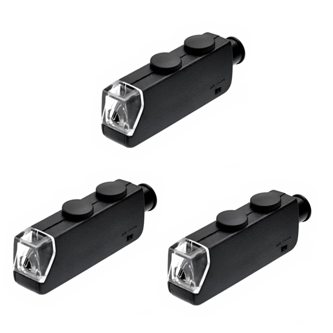 DOITOOL Microscopio De Bolsillo Mg10081-1 De Alta Resolución (3 Unidades 60x-100x) con Iluminación Led para Visualización De Detalles En Negro