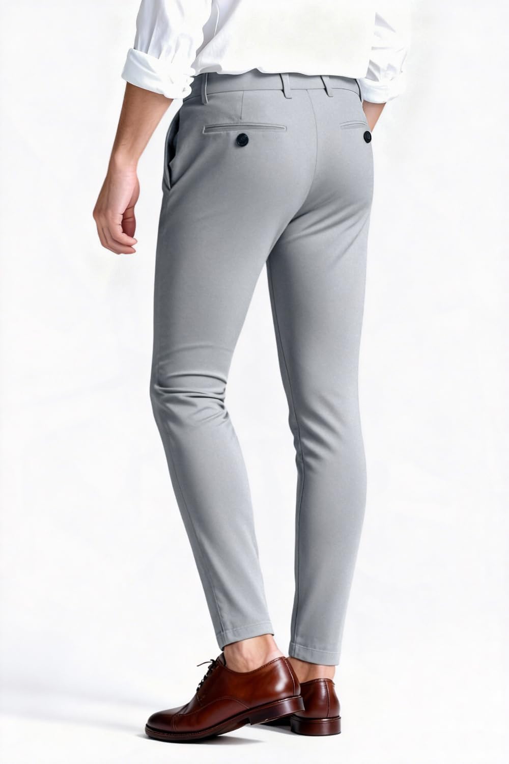 GINGTTO Herren Chino Hose Skinny Stretch Flat-Front Smart Stoffhose | Super Stretchy,Flat Front Chino,Suitable for Business,Weddings,Golf