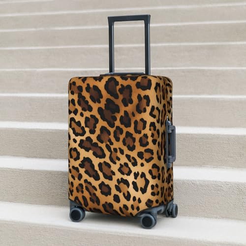 Travel Luggage Cover Elastic Suitcase Protector Washable Baggage Covers Fit For 22-24 Inch Luggage Retro Leopard Cheetah Animal Print Suitcase Cover M 6