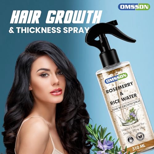Image of Rosemary And Rice Water Hair Spray for Hair Growth and Hair Fall Control | Natural Hair Tonic for Strong, Shiny & Healthy Hair | Suitable for Men & Women- 310 ml