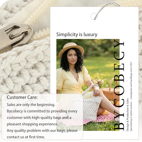 Image of Bycobecy Woven Tote Bag for Women, Summer Beach Bag Large Crochet Shoulder Purse Handbag Boho Knit Bag for Summer Travel