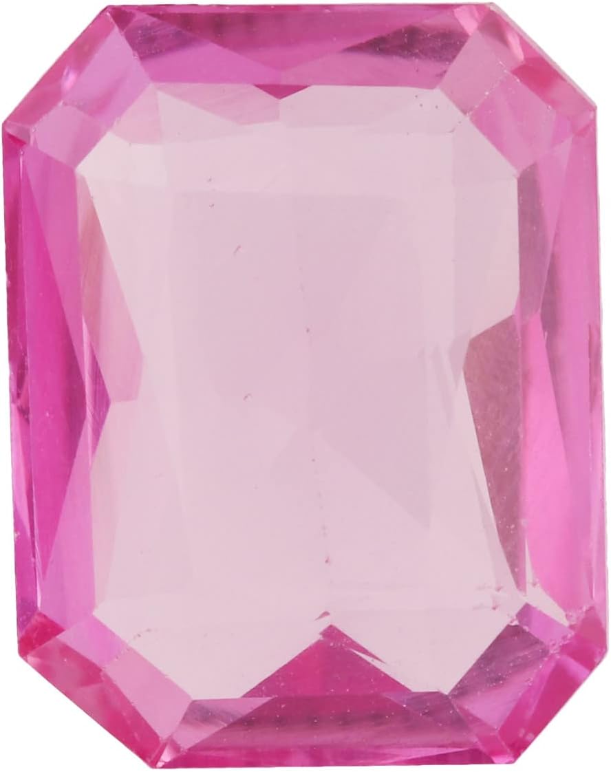 GEMHUB Emerald Cut Pink Kunzite Crystal, Faceted Pink Kunzite October Birthstone Loose Gemstone Weight- 11.45 CT