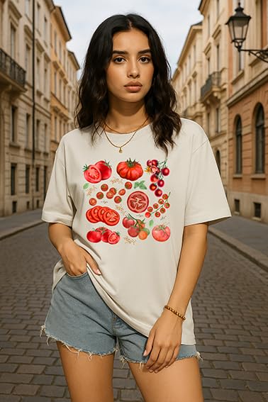Tomato Shirt Fruit Tee Shirts Women, Womens Tomato Season Tshirt Graphic Tees for Women Casual Short Sleeve Tops2