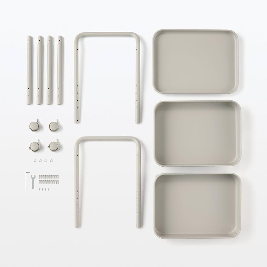 早い者勝ち 無印良品 廃盤品 3段スチールラック キャスター付き 奥行30cm 無印良品 廃盤品 3段スチールラック キャスター付き 奥行き30cm ①