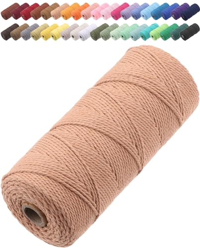 GOHOF Macrame Cord 2mm x 205m Premium Cotton Macrame Rope, 3 Strand Twisted Soft Cotton Cord