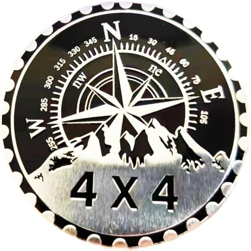 Emblemas redondos de metal 3D, 6 x 6 cm, emblema automotivo de metal 4 x 4, para acessórios externos