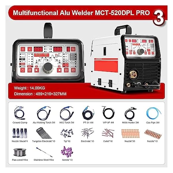 Lödning kit MIG WELDER Multifunktionell,MIG TIG MMA CUT KALLAluminio Soldadura 6 En 1,MIG WELDING Machine (Color : Set 3, Size : 1)