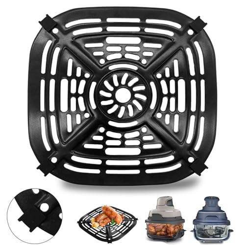 Image of Air Fryer Replacement Parts for Ninja Crispi Air Fryer FN101GY, Air Fryer Accessories Grill Pan Plate Crisper Plate Rack Tray with Rubber Bumpers