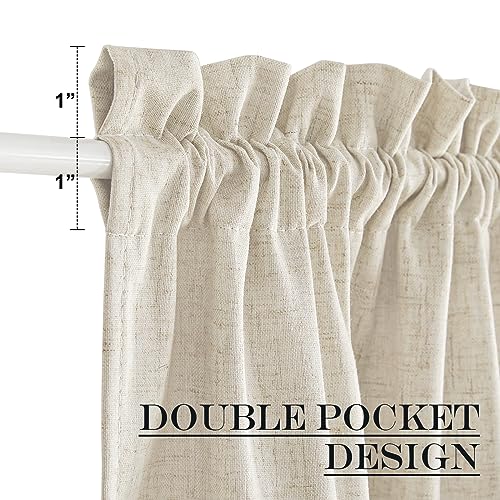 NICETOWN-100-Blackout-Linen-Curtain-for-French-Front-Door-Thermal-Insulated-Door-Curtain-Panel-with-Tieback-for-Patio-Glass-Linen-Sheer-Drapes-for-Living-Room-W25-x-L72-1-PC-Natural-Beige NICETOWN 100 Blackout Linen Curtain for French Front Door Thermal Insulated Door Curtain Panel with Tieback for Patio Glass Linen Sheer Drapes for Living Room W25 x L72 1 PC Natural Beige