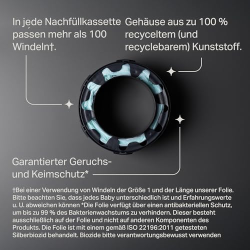 Tommee Tippee Twist & Click Advanced Windeleimer Original-Nachfüllkassetten, Exklusivpackung mit 4, je 10,5 Meter, einfaches, preiswertes Nachfüllen, 4 X 10,5 m 4