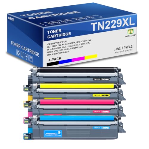 Image of SRITE TN229XL TN229 229XL Toner Cartridge Compatible for Brother TN-229 TN-229XL for MFC-L3780CDW MFC-L3720CDW HL-L3220CDW HL-L3280CDW HL-L3300CDW HL-L3295CDW MFC-L8395CDW Printer(4 Pack)