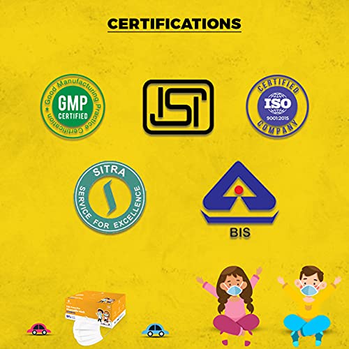 Image of Careview N95 KIDS 4 Ply Disposable Surgical Face Masks Pack of 100, White Color (KIDS-4PLY-MASK)