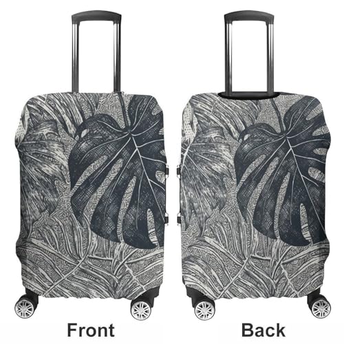 Monstera Leaves Luggage Covers Tsa Approved Suitcase Cover Elastic Washable Luggage Sleeve Carry on Cover Protector Anti-Scratch Suitcase Protector Fits 19-30 Inch Case(M)3