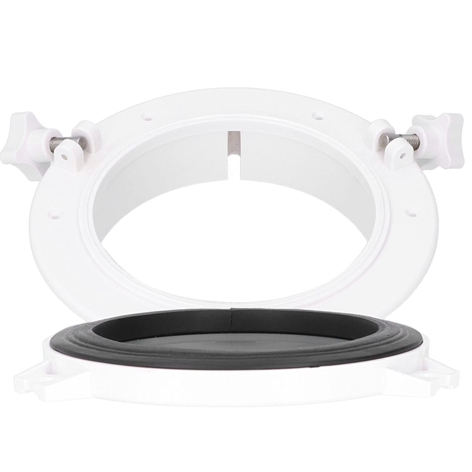 Portillo de Apertura Redonda de 8 Pulgadas con Vidrio Templado de 0,2 Pulgadas y Accesorios de Acero Inoxidable 316 de Grado Marino para RV, Barco, Yate, Blanco