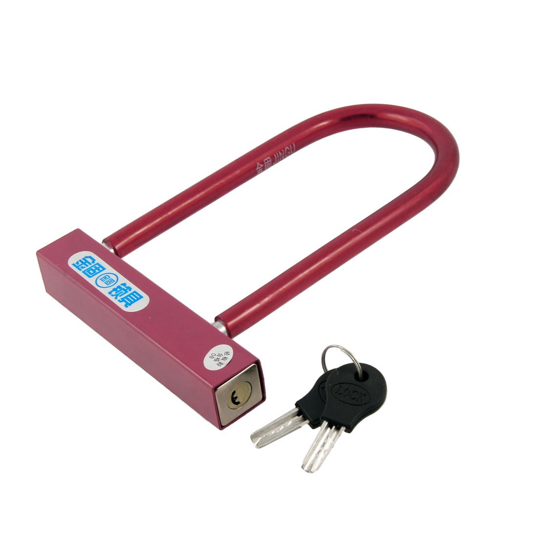 Aexit Red Plastic Bike Locks Coated U Design Security Bicycle Motorbike Bike U-Locks Cable Lock