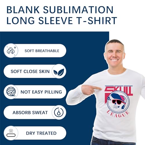 OKBA Sublimation Blank T-Shirts Round Collar Long Sleeves3