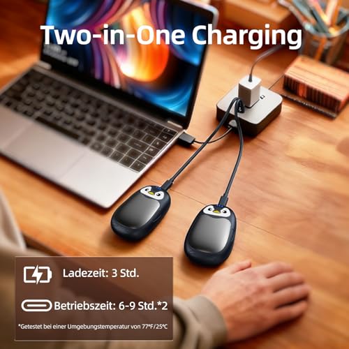 FANDLISS Hand Warmers Rechargeable, Upgraded 8000mAh Long-Lasting, 2-Pack - image 7