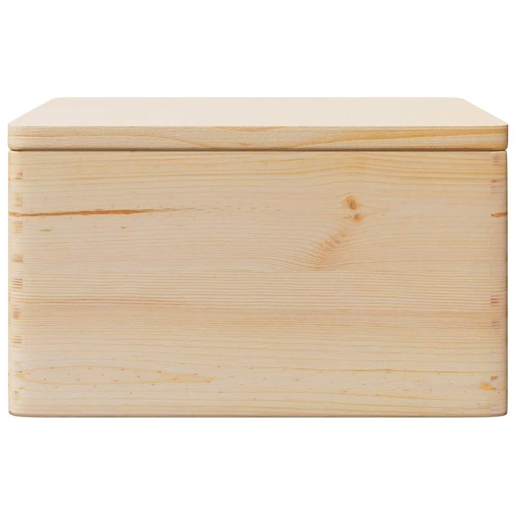 Holzkiste mit Deckel 40x30x23 cm Massivholz Kiefer Aufbewahrungsbox Allzweckkiste Holzbox Kiefer Natur