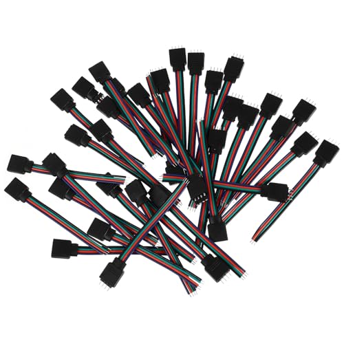 Conector de tira LED RGB 5050 de 4 pines sin soldadura cable adaptador de cobre estable para DIY