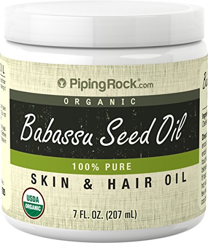 Piping Rock 100% Pure Babassu Seed Skin & Hair Oil 7 fl oz (118 mL) Jar