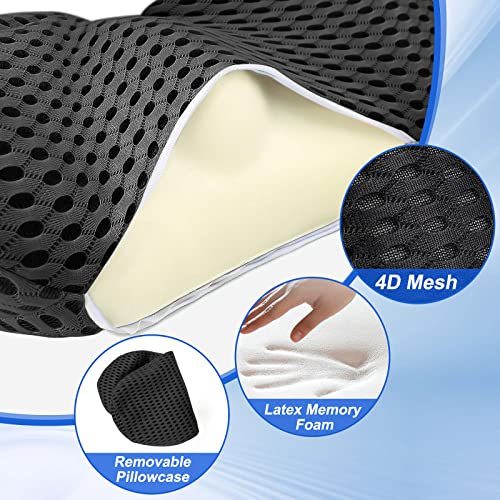 Memory Foam Lumbar Support Pillow For Office Chair, Car, Recliner, Couch, Bed; Back Support Cushion For Sleeping Driving, Lumbar Pillow For Sciatica Tailbone Pain Lower Back Pain Relief (Black) #TOP4