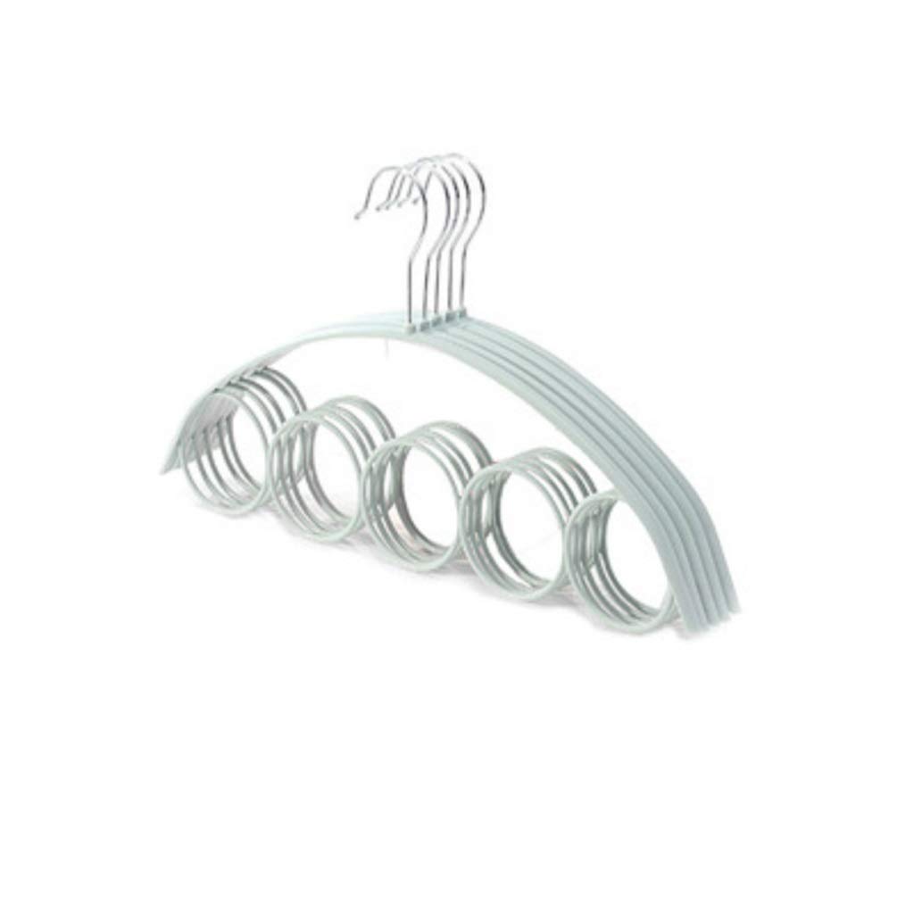 MOBYGKFY 1PC 5 Hole Scarf Wraps Shawl Storage Hanger Rope Slots Holder Hook Ties Hanger Belt Rack Scarves OrganizerHolder Hook(Argento)