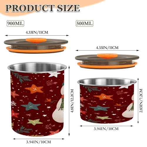 Envase para café con diseño de muñeco de nieve rojo 500 ml miniatura 2