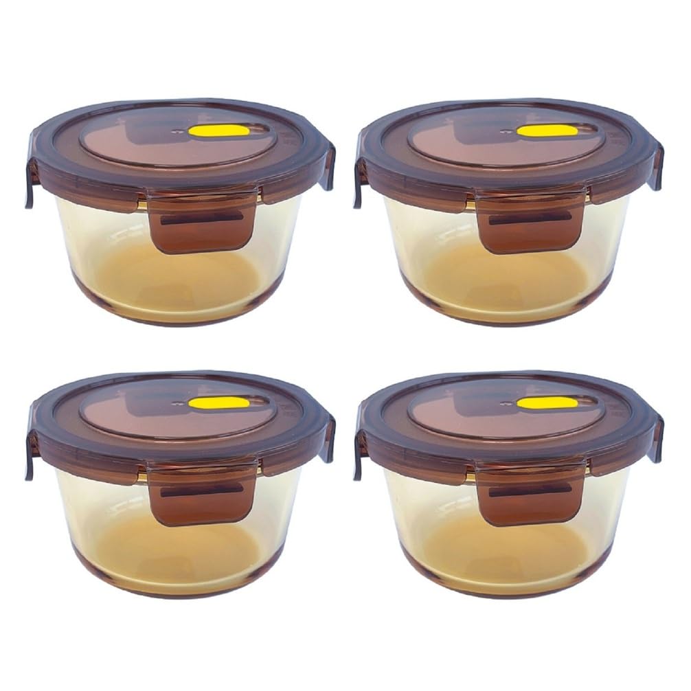 Contenedores de Almacenamiento de Alimentos Redondos con Tapas, Recipientes de Almacenamiento de Sopa herméticos, Recipientes de preparación de Comidas a Prueba de Fugas, 500ml