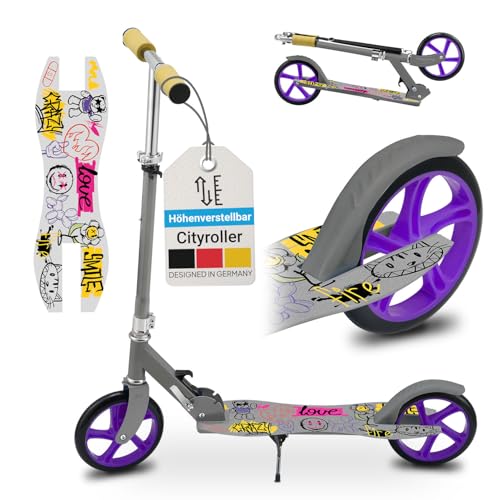 ArtSport Scooter Cityroller Skaterboy Big Wheel 205mm Räder klappbar & höhenverstellbar - Kinder-Roller ab 3 Jahre - Tretroller bis 100 kg - blau ArtSport Scooter Cityroller Skaterboy Big Wheel 205mm Räder klappbar & höhenverstellbar - Kinder-Roller ab 3 Jahre - Tretroller bis 100 kg - blau