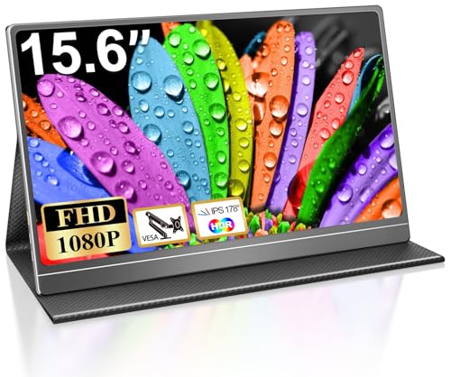 CUIUIC Monitor portátil de 15,6 Pulgadas con USB-C y HDMI | 1080P | Compatible con VESA | Conexión a teléfonos, portátiles, PCs, Xbox, PS4/5