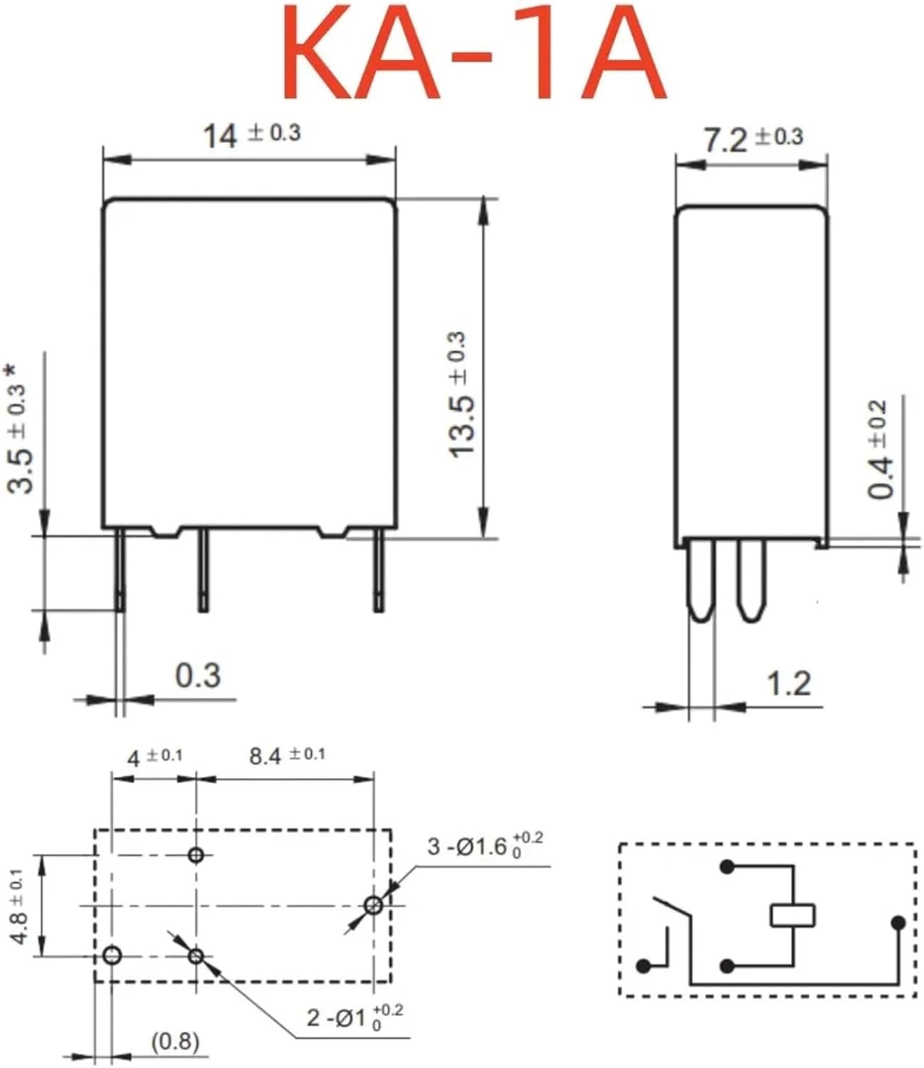 ZDCB-12HS (KA-1A-12V-25A) Relay 4 pins