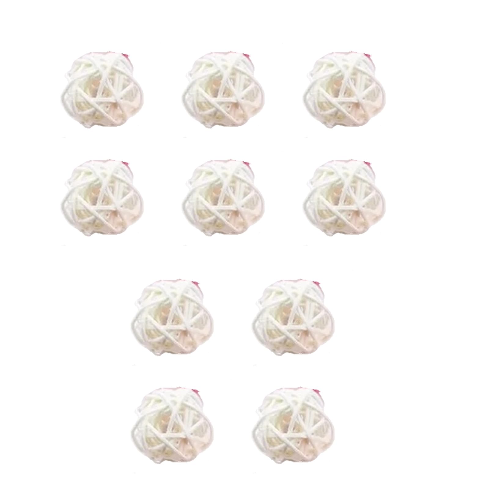 Trqqwpm White Decorative Hanging Rattan Ball For Bird Cages Natural Materials Chewing Toy For Exercise And Entertainment Natural Rattan Bird Toy
