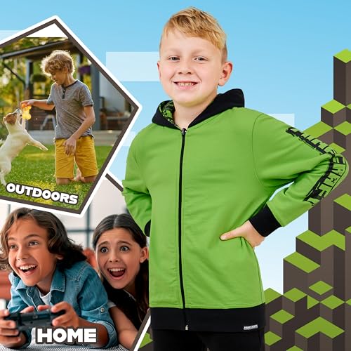 Minecraft Boys Hoodies - Reversible Hooded Sweatshirt for Kids Teenagers 5-14 Years Warm Zip up Hoodie Gamers Gifts4