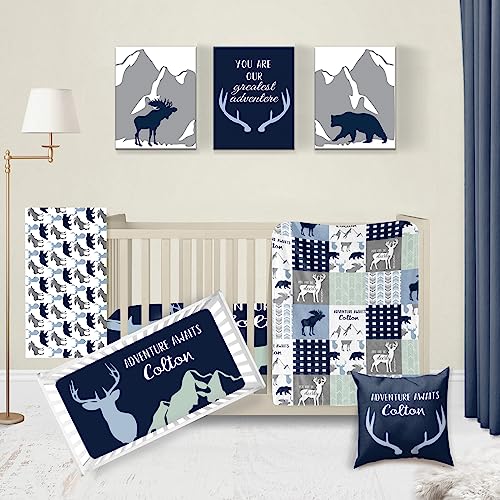 Kainsy Personalized Deer Crib Bedding Set For Baby, Custom Baby Crib Sets With Name, Polar Bear And Deer Nursery Bedding Set For Baby Boys Crib, 5 Piece Baby Crib Sets, Blanket Crib Baby Bedding #TOP24