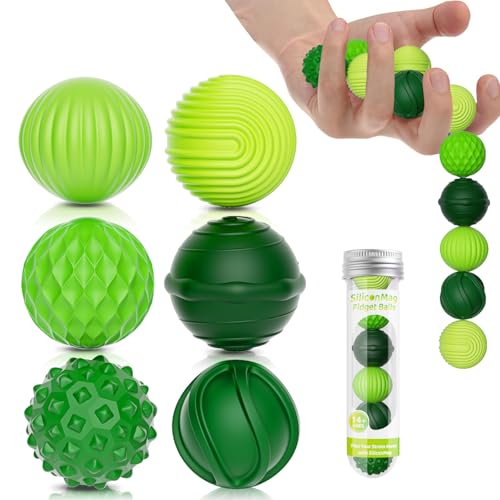 Silicone Magnetic Balls, Fidget Toys, 6-Pack Stress Relief...