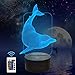 Produktbild Dolphin 3D Illusionslampe Nachtlicht für Kinder Ocean Nachttischlampe mit Fernbedienung & 16 Farbwechsel Weihnachten Halloween Geburtstagsgeschenk für Kind Baby Boy
