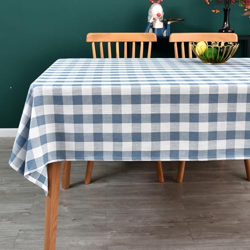 Yofori Nappe Vichy Rectangulaire en Coton Mélangé, Nappe à Carreaux Lavable pour Salle à...