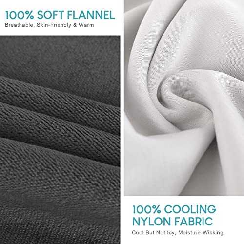 Image of Cottonblue Cooling Blanket Queen Size, Summer Blankets for Hot Sleepers & Night Sweat, Fleece Lightweight Blanket Cool Blanket for Bed Couch, Reversible Throw Blanket for All Season, Grey, 79 inch*91 inch