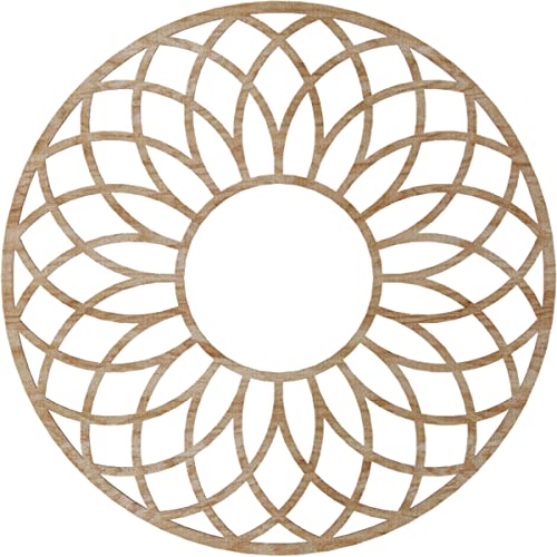Image of Ekena Millwork 28 inchOD x 9 5 /8 inchID x 1 /4 inchT Cannes Wood Fretwork Pierced Ceiling Medallion, Red Oak