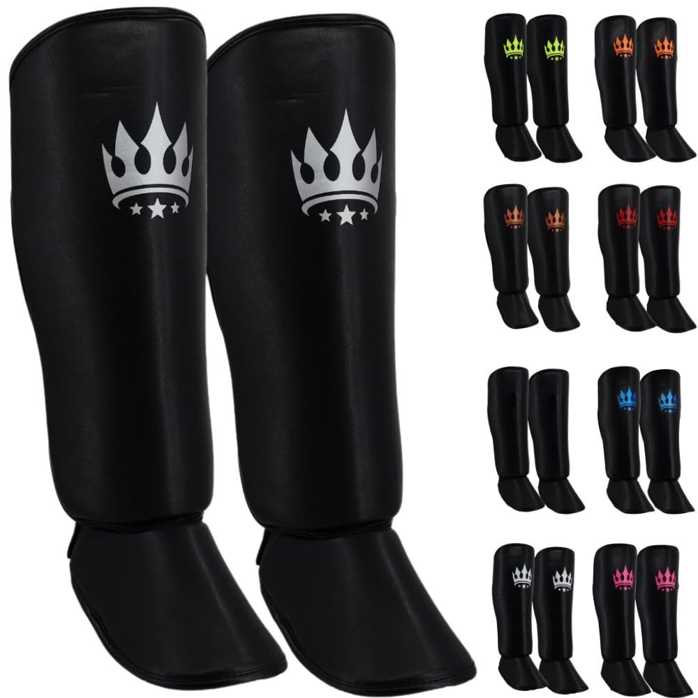 Playerz Adult Element Shin Guards – Premium Leg Protection for MMA, Muay Thai and Kickboxing – Lightweight, High-Impact Shin Pads With a Non-Slip Design for Men and Women