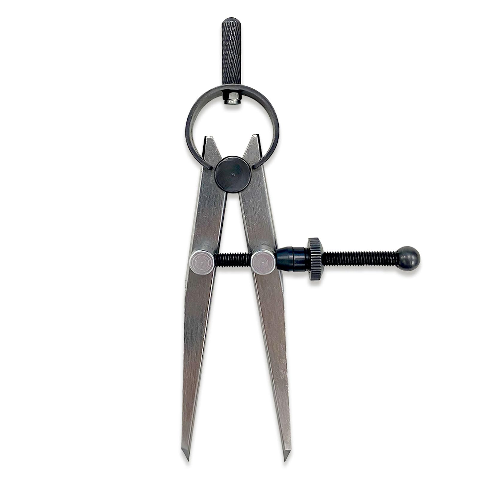 6-Inch Adjustable Lockable Steel Divider – Precision Leather, Wood & Metal Working Compass for Circles, Arcs, and Measurements