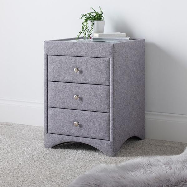 Three Drawer Bedsides Kaydian Lily Marbella Grey
