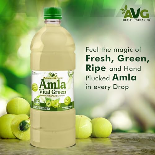 Image of AVG Amla Vital Green Juice (1000ml, Pack of 2) Amla Juice from Fresh & Green Amla, Packed with Immunity Boosting Vitamin C, Natural Antioxidant & Detox