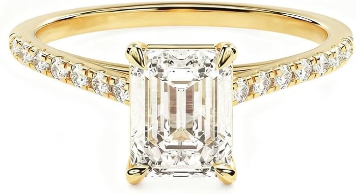 Princess/Oval/Radiant/Marquise/Pear/Heart/Cushion/Emerald Cut Diamond/Moissanite Engagement Ring for Women 10K/14K/18K Gold 1-2 CT Moissanite Rings Jewelry Gifts Size 3-16