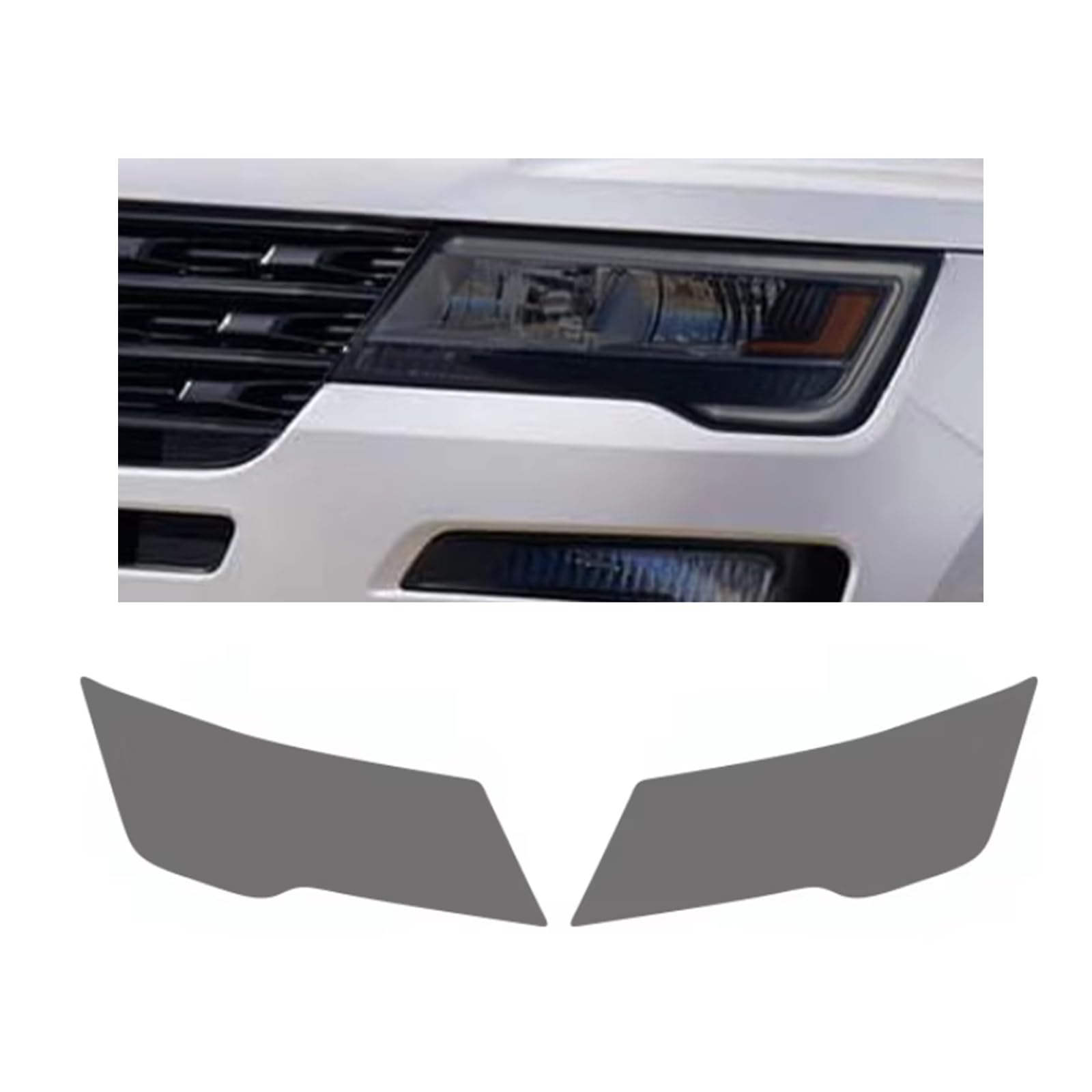 Headlight Film for Ford Explorer 2016-2019, 1Set Transparent/Smoke Black Car Headlight TPU Protective Film