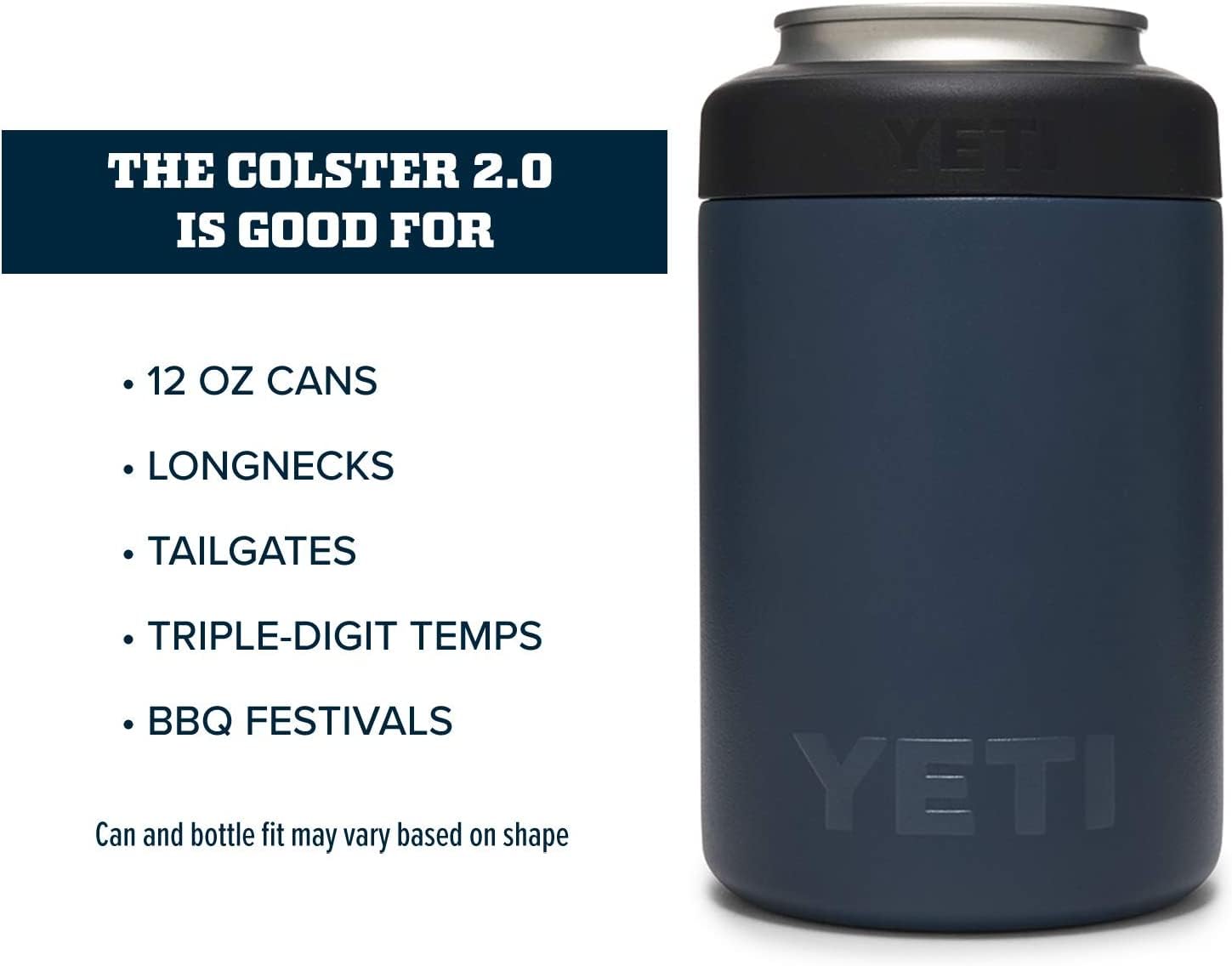 YETI Rambler Colster, isolante per lattine in acciaio inox, blu navy, 330 ml